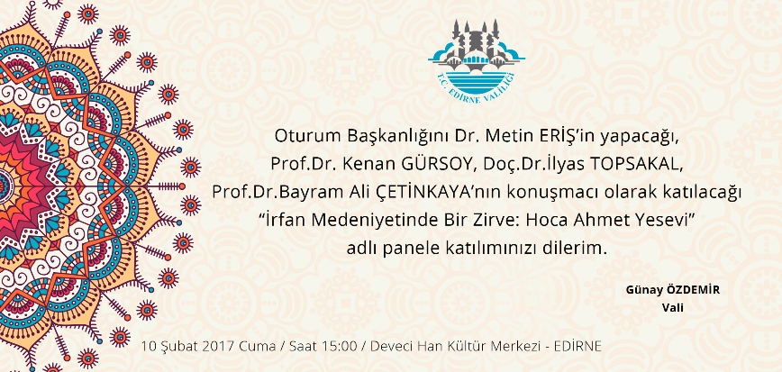 Edirne'de Hoca Ahmet Yesevi Paneli
