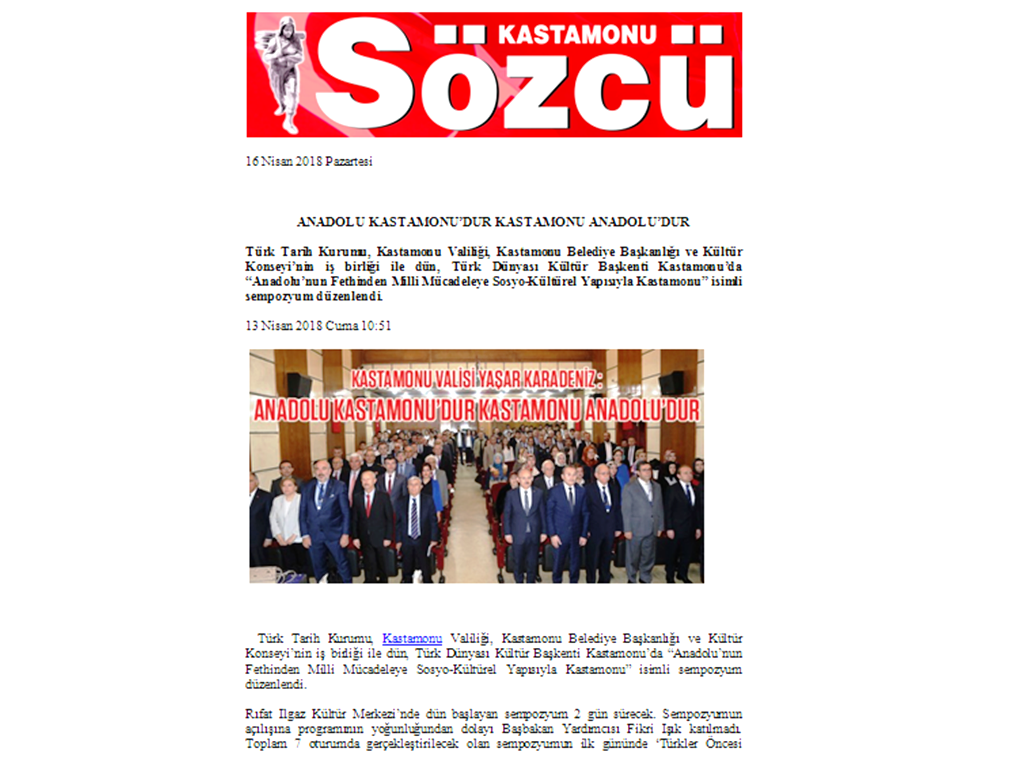 SÖZCÜ ANADOLU KASTAMONU'DUR KASTAMONU ANADOLU'DUR